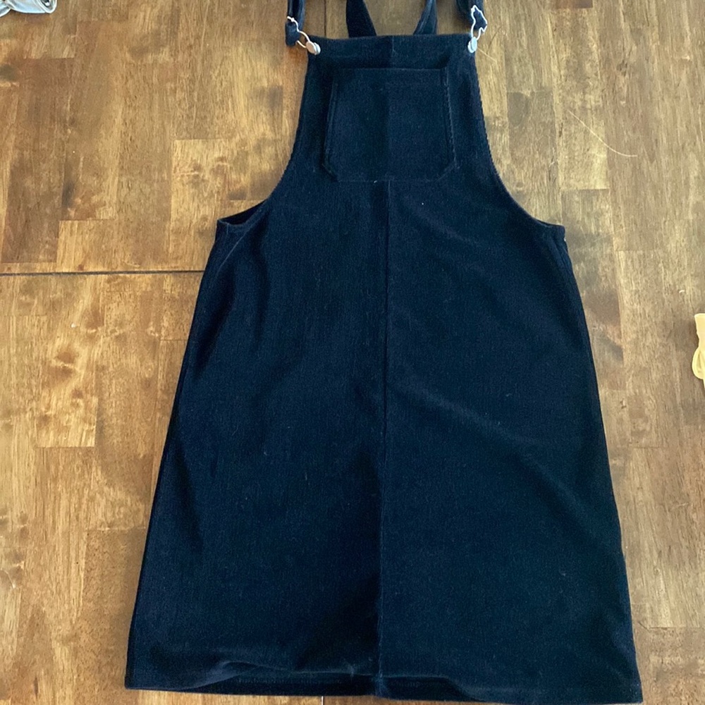 Polagram Black Midi Pinafore Dress